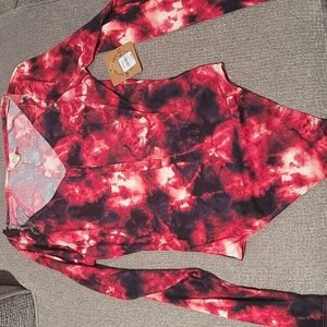 Red tie dye bodysuit